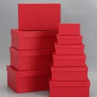 Набор подарочных коробок 10 в 1 &laquo;Красный&raquo; 30&times;19&times;12 - 12&times;6.5&times;4 см