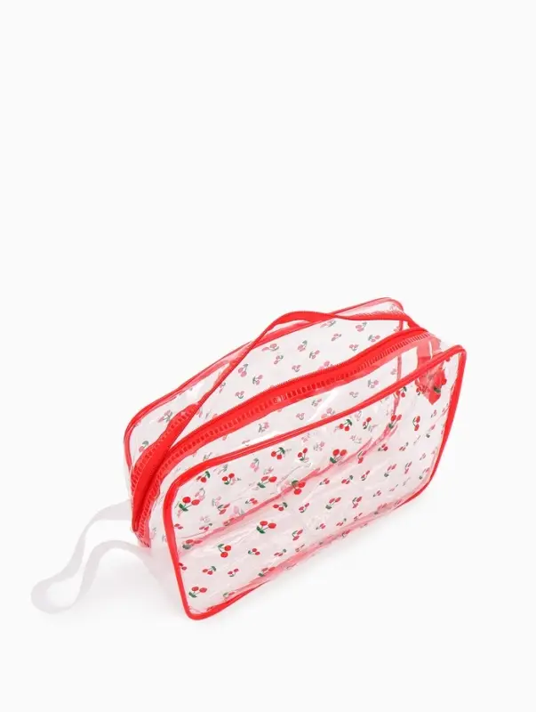 Косметичка ПВХ Вишня 23*6*15, отд на молнии,  прозрачный