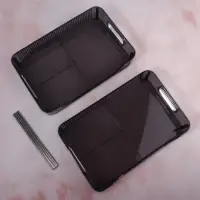 Органайзер для хранения, с ручками, 2 секции, 31&times;20&times;29 см, цвет чёрный, серебристый