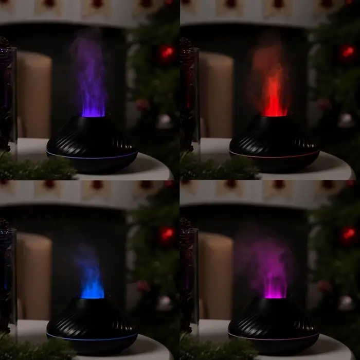 Увлажнитель воздуха Luazon HM-10, эффект пламени, 130 мл, 4.5 Вт, USB, чёрный