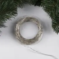 Гирлянда &laquo;Нить&raquo; 50 м роса, IP44, серебристая нить, 500 LED, свечение белое, 8 режимов, 31 В