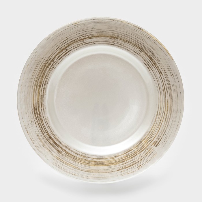 Тарелка - блюдо подстановочное «Комета», d=32,5 см, цвет белое золото Тарелка - блюдо подстановочное «Комета», d=32,5 см, цвет белое золото
