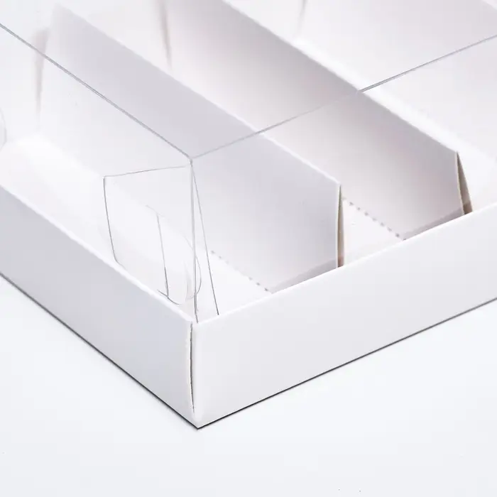 Кондитерская коробка складная под 5 эклеров, белая, 22&times;13.5&times;7 см