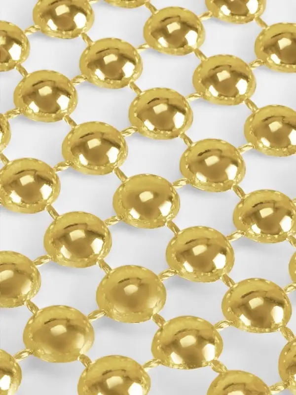 Лента с имитацией выпуклых страз, 5.75 см, 9&plusmn;1 м, цвет золотой