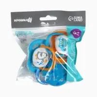 Соска - пустышка анатомическая &laquo;Для мальчика&raquo; +6 мес., 2 шт., держатель 1 шт., контейнер