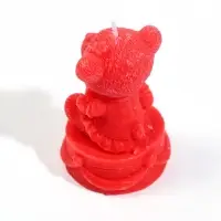 Свеча декоративная "Мишуля" 5,5х5х8,5 см, 6 ч, красный