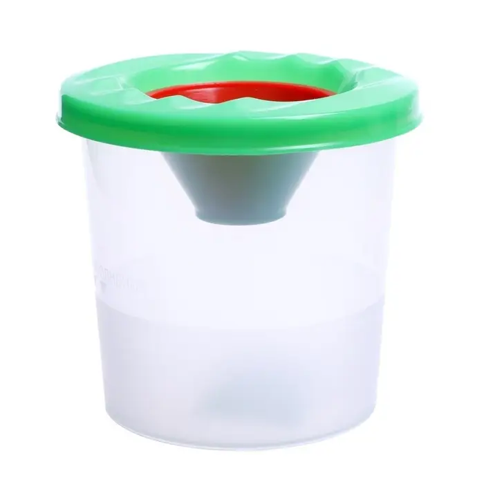 Стакан - непроливайка для рисования Calligrata, 210 мл, с заглушкой, зелёный