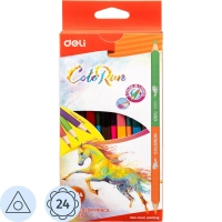 Карандаши цветные Deli EC00520 ColoRun липа 24цв/наб 2сторонние (12шт)