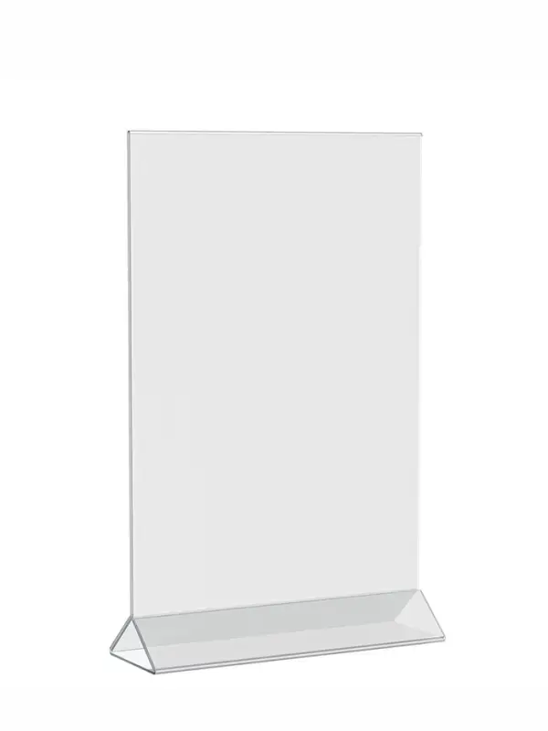 Двухсторонняя подставка А4, оргстекло 2 мм, 21&times;6.5&times;33.5 см, В ЗАЩИТНОЙ ПЛЁНКЕ
