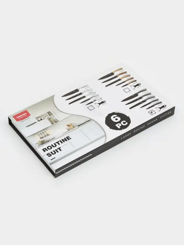 Набор кухонных принадлежностей &laquo;Гипноз&raquo;, 6 предметов: ножи 5 шт., овощечистка, чёрный