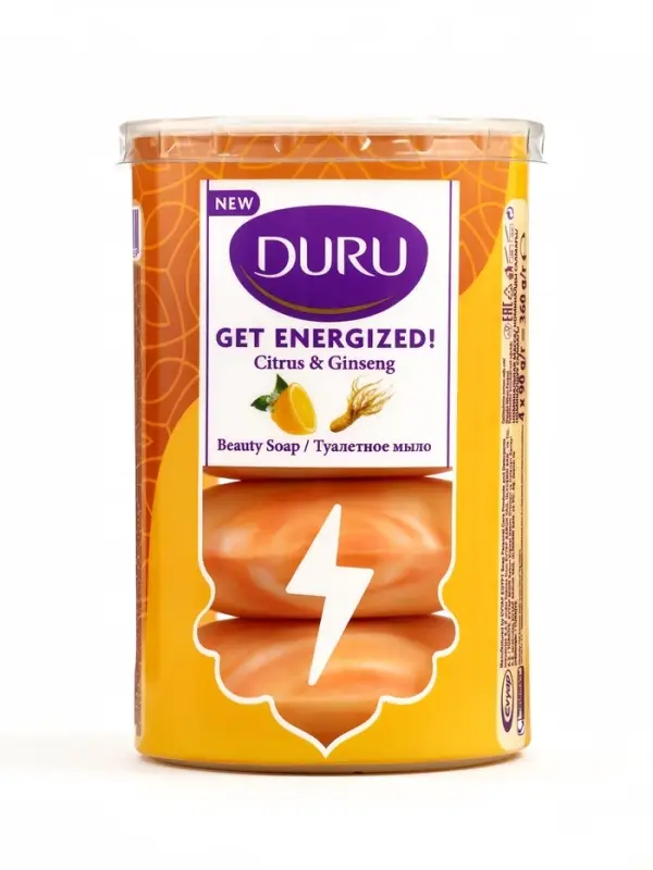 Набор туалетного мыла DURU GET ENERGIZED Лимон и женьшень 4&times;90 г