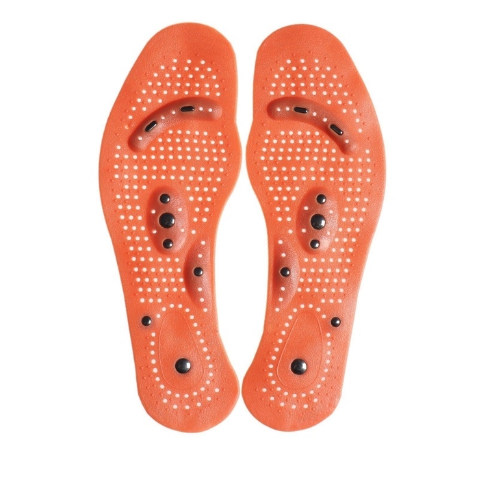 Стельки для обуви, универсальные, с магнитами, массажные, дышащие, р-р RU до 44 (р-р Пр-ля до 46), 28 см, пара, цвет коричневый Стельки для обуви, универсальные, с магнитами, массажные, дышащие, р-р RU до 44 (р-р Пр-ля до 46), 28 см, пара, цвет коричневый