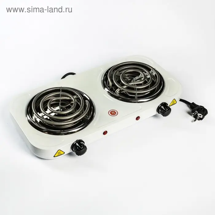 Плитка электрическая Sakura ПЭ-03, 2000 Вт, 2 конфорки, диаметр 14 см, спиральная