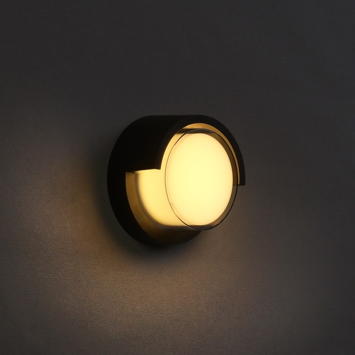 Светильник фасадный «Сити», FSD-048, 10 Вт, 3000К, круг, IP65, 220 В, пластик, черный Светильник фасадный «Сити», FSD-048, 10 Вт, 3000К, круг, IP65, 220 В, пластик, черный