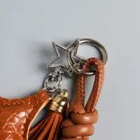 Брелок на карабине кожзам "Терьер" с узлом, шоколад 14х8х1,2 см