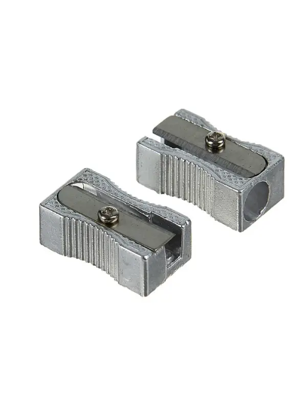 Точилка для карандашей одинарная Calligrata «Командор», металлический корпус, серебристая