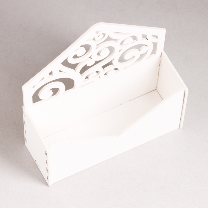 Кашпо деревянное 18×6×20 см Конверт Радель  Кашпо деревянное 18×6×20 см Конверт Радель "Дуновение", белый Дарим Красиво