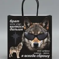 Пакет подарочный крафтовый &laquo;Брат&raquo;, 22&times;22&times;11 см