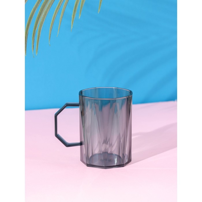 Кружка пластиковая Доляна «Витраж», 350 мл, цвет серый Кружка пластиковая Доляна «Витраж», 350 мл, цвет серый