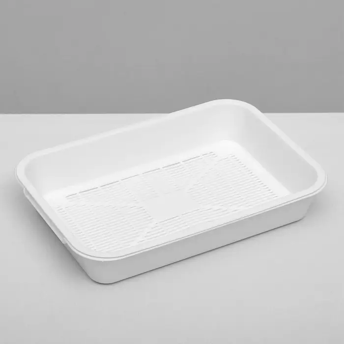 Туалет для кошек, 36&times;26&times;6.5 см, средний, с сеткой, пластик, белый