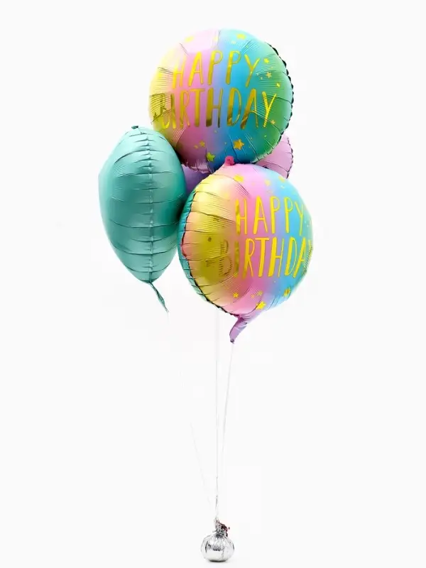 Воздушные шары фольгированны "Happy birthday", набор 5 штук
