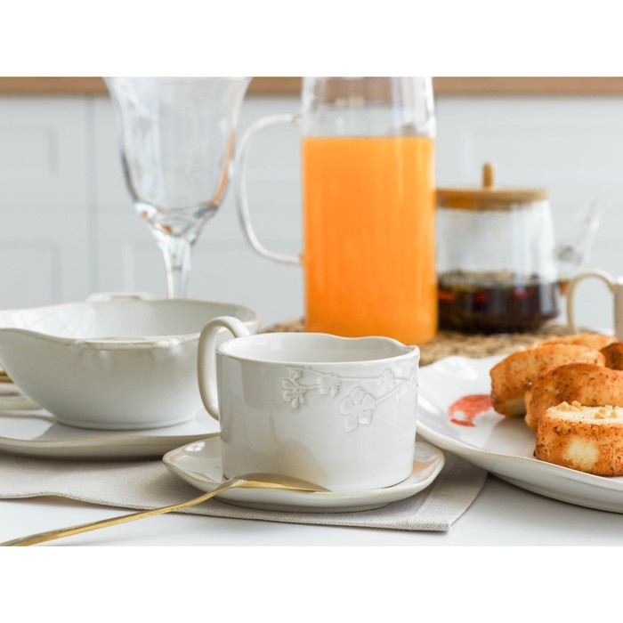 Чайная пара керамическая «Керамик», 2 предмета: кружка 220 мл, блюдце 13х13,6 см Чайная пара керамическая «Керамик», 2 предмета: кружка 220 мл, блюдце 13х13,6 см