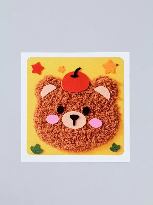 Вышивка по фетру &laquo;Медвежонок&raquo;, 20.5&times;20.5 см, жёлтая