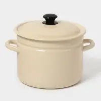 Кастр.цил.борт. 6л (слоновая)Без декора Кастр.цил.борт. 6л (слоновая)Без декора