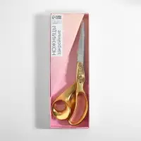 Ножницы закройные TEIRA, скошенное лезвие, 10", 25 см, цвет золотой