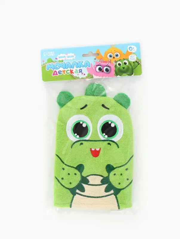 Мочалка детская для купания &laquo;Крокодильчик Кроки&raquo;, варежка, из махры, ЦЫП-ЦЫП