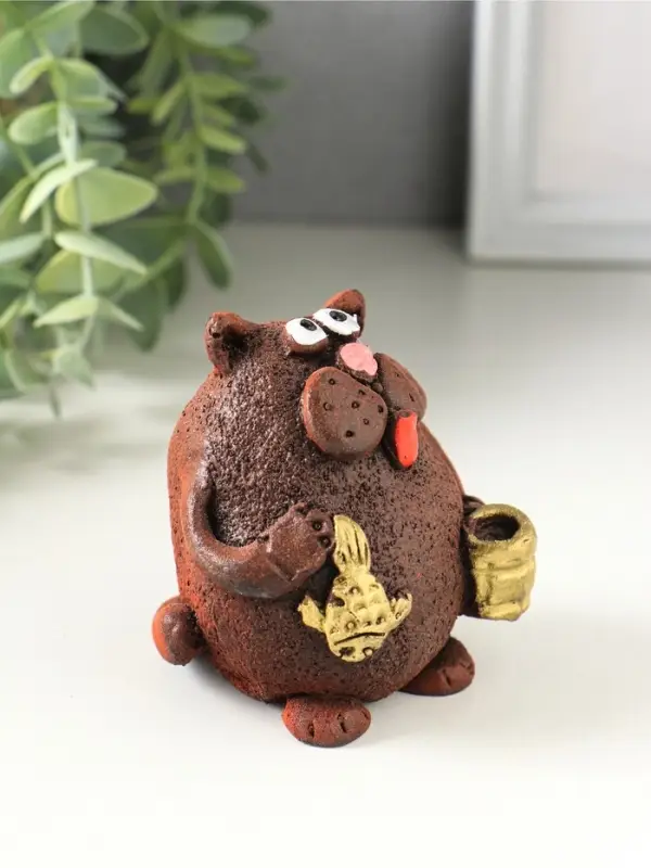 Фигурка &laquo;Кот с кружкой&raquo;, 7&times;5.5&times;6.5 см, МИКС