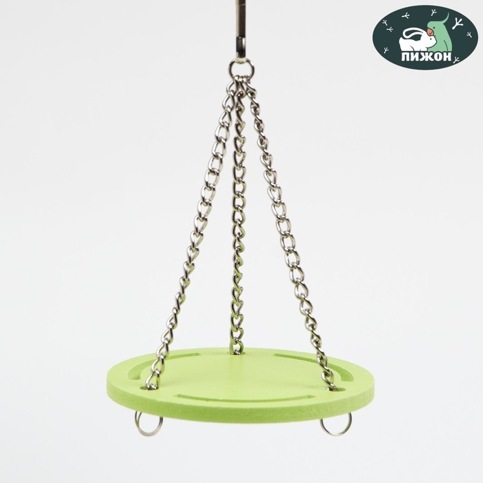Качели для грызунов круглая на цепочках, 8,5 х 7 см, вспененный ПВХ, зелёные Качели для грызунов круглая на цепочках, 8,5 х 7 см, вспененный ПВХ, зелёные