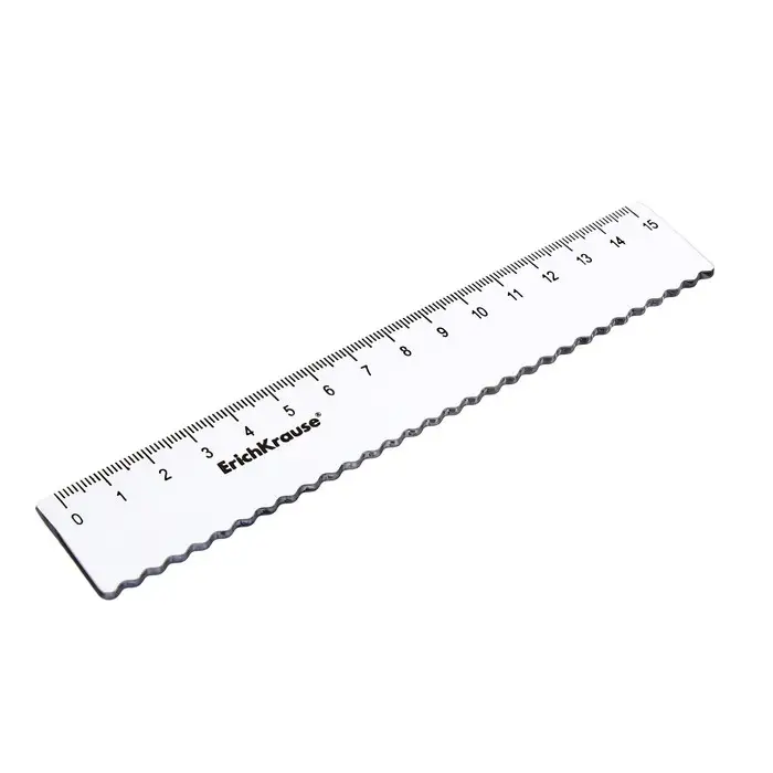 Линейка 15 см ErichKrause Линейка 15 см ErichKrause "Clear", пластиковая, с волнистым краем, прозрачная