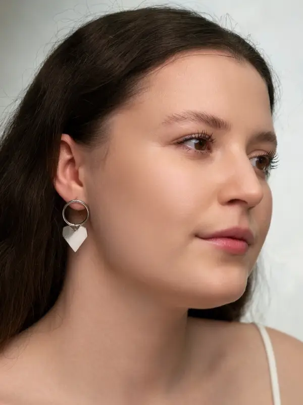 Серьги металл &laquo;Сердце&raquo;, графика, цвет серебро