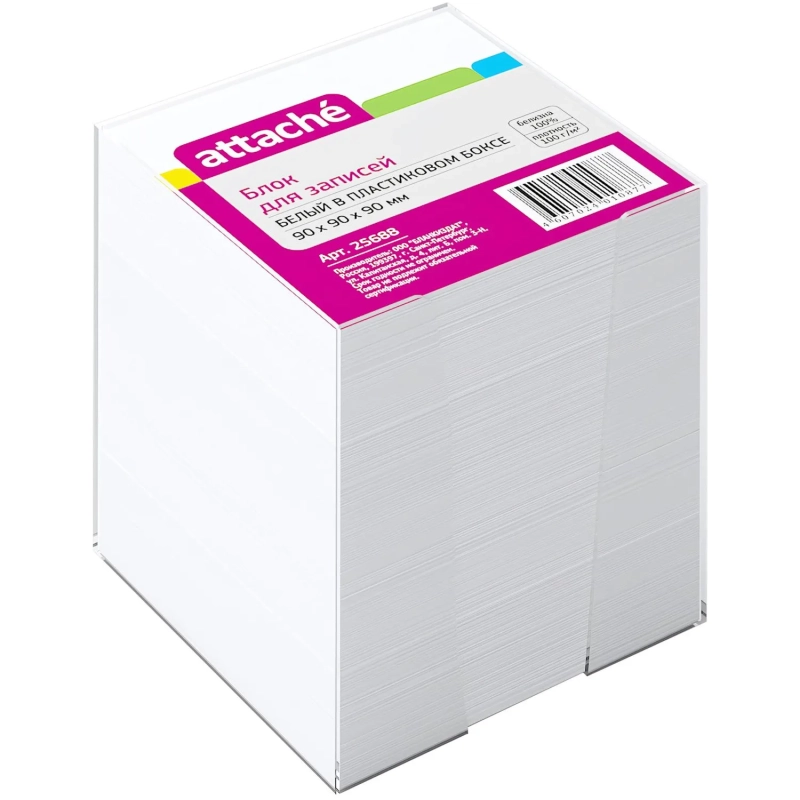 Блок для записей в подставке ATTACHE 9х9х9см белый 80г