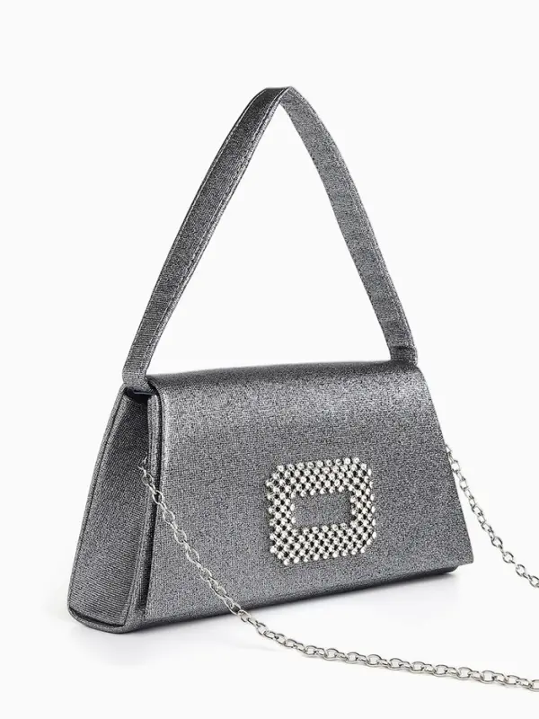 Сумка-клатч женская вечерняя на магните, серая