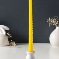 Набор свечей витых 25 см, 2 шт., 57 г, 5 ч, жёлтый