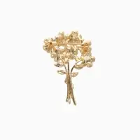 Брошь &laquo;Букет цветов&raquo;, цветная в золоте