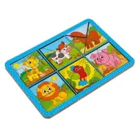 Головоломка геометрическая деревянная Лесная мастерская &laquo;Животные&raquo;, двусторонние