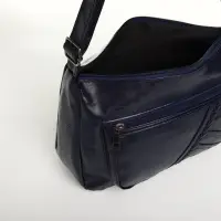 Сумка женская кросс-боди на молнии, 28&times;10&times;20 см, тёмно-синяя