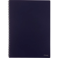 Бизнес-тетрадь Комус А4 100л, кл., обл пластик, спираль, синяя Classic