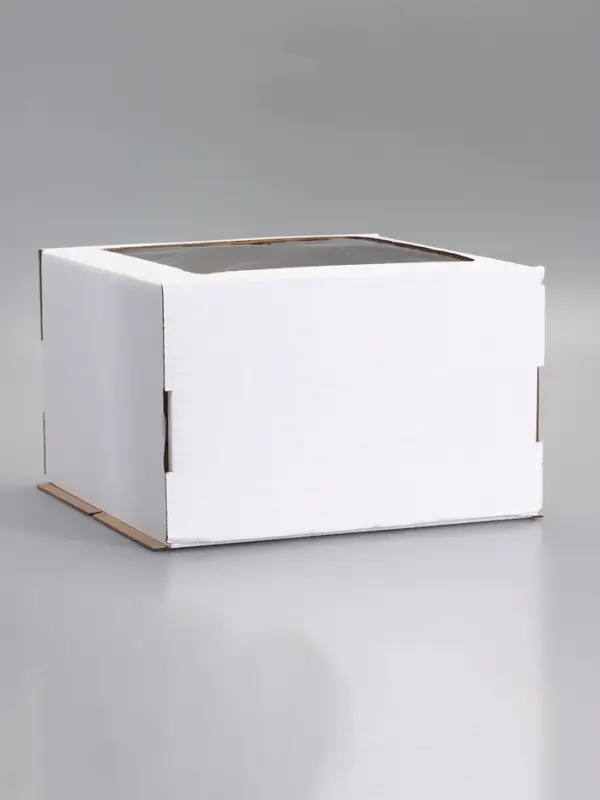 Коробка для торта, кондитерская, белая, с окном 30 х 30 х 19 см Набор 5 шт