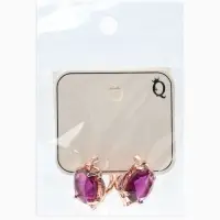 Серьги со стразами &laquo;Эдель&raquo;, овальчик, фиолетовые в золоте