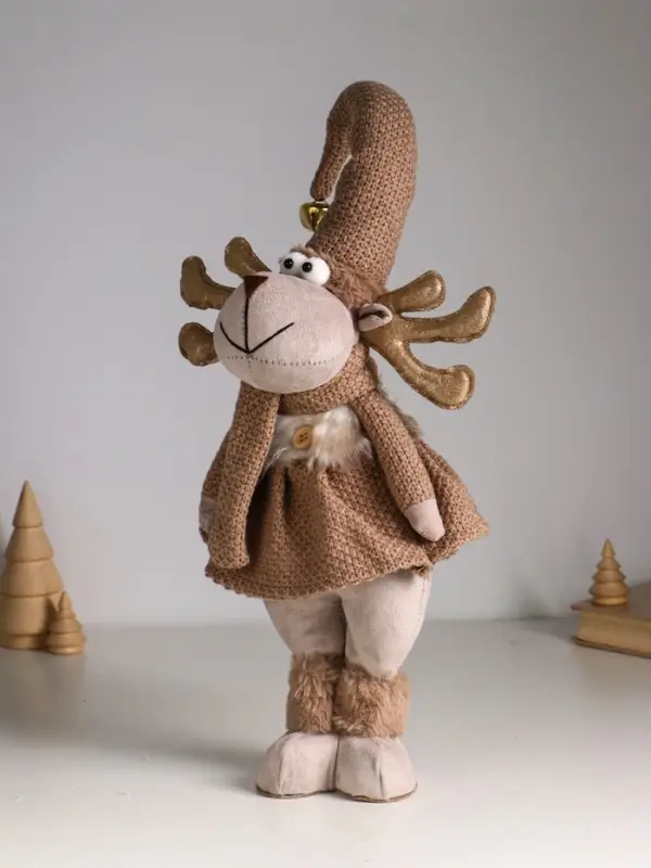 Кукла интерьерная Кукла интерьерная "Лосиха-девочка в бежевом наряде" 20х12х43 см