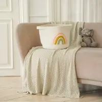 Корзина для хранения SL Home &laquo;Радуга&raquo;, плетёная, ручной работы, 30&times;40&times;25 см, белая
