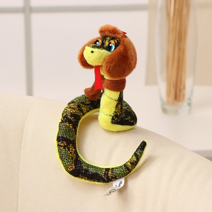 Мягкая игрушка «Змея», 10 см, цвет коричневый Мягкая игрушка «Змея», 10 см, цвет коричневый