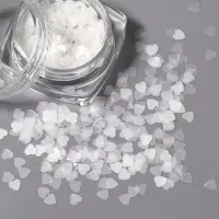 Пайетки для декора «Сердечки», белые