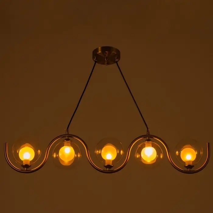 Светильник подвесной BayerLux &laquo;Сигма&raquo;, 5&times;G9, 40 Вт, золото, 100&times;12&times;100 см