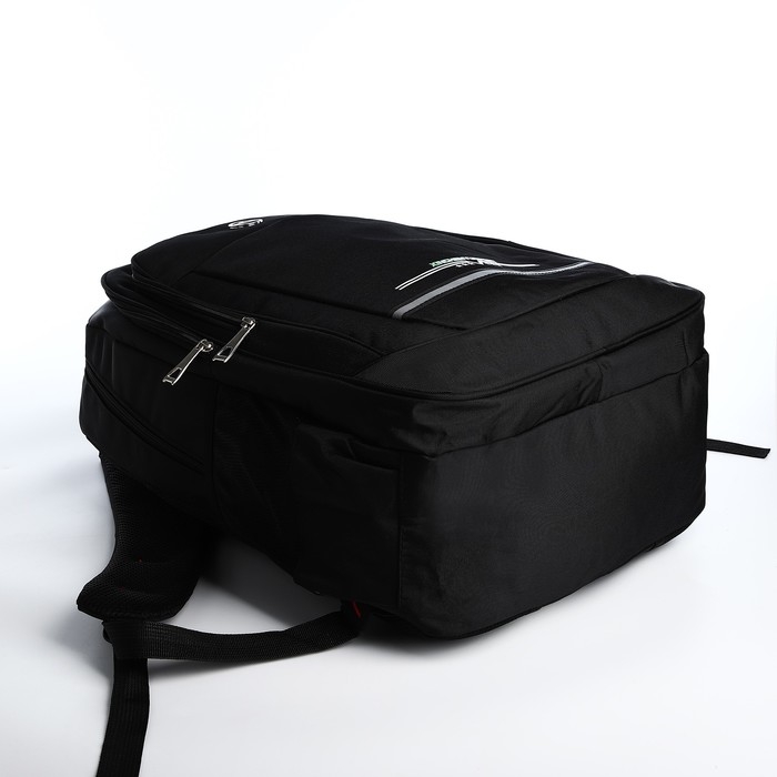 Рюкзак молодёжный из текстиля, 2 отдела на молнии, 4 кармана, цвет чёрный/зелёный Рюкзак молодёжный из текстиля, 2 отдела на молнии, 4 кармана, цвет чёрный/зелёный