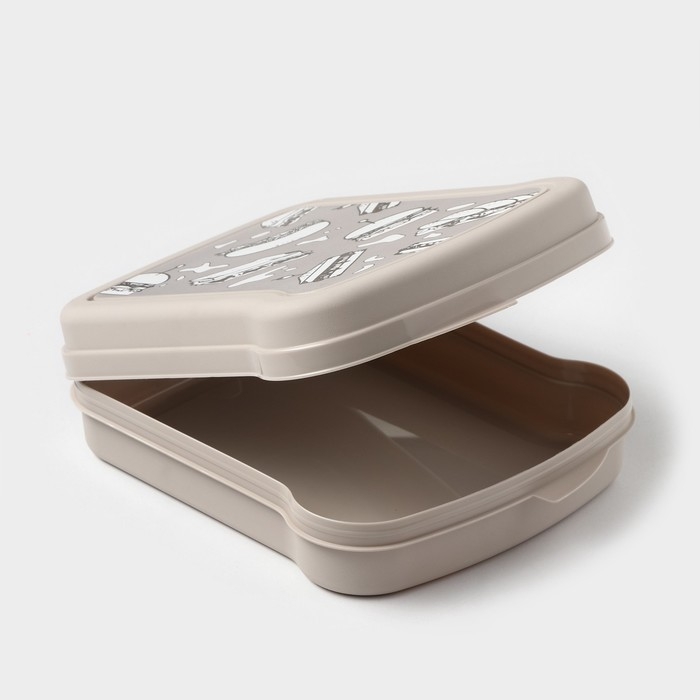 Бутербродница RICCO, 17×13×4.2 см, с декором Чемита